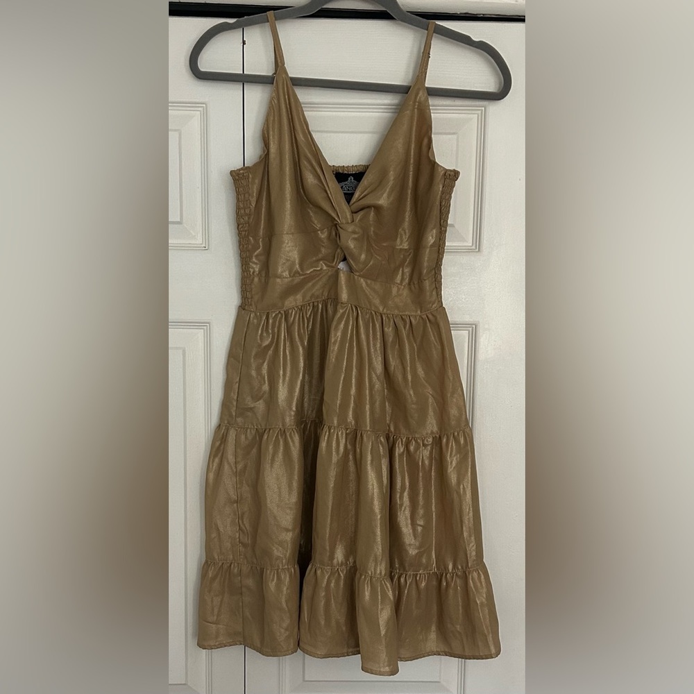 Angie Gold Sleeveless Dress